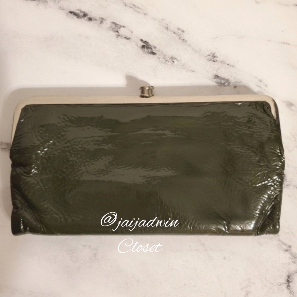 HOBO Int'l Green Waved Genuine Patent Leather 'Lauren' Wallet/Clutch